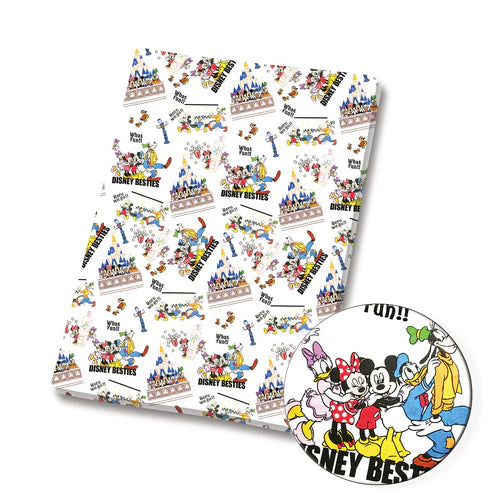 Classic Mouse Friends Polycotton Fabric - Half Yard (18” x 55”) 2737