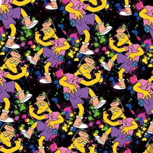 The Simpsons Otto Cartoon Character Polycotton Fabric - Half Yard (18” x 55”) 42068