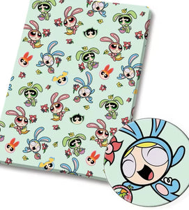 Powerpuff Girls Easter polyCotton Fabric Half Yard (18” x 55”)