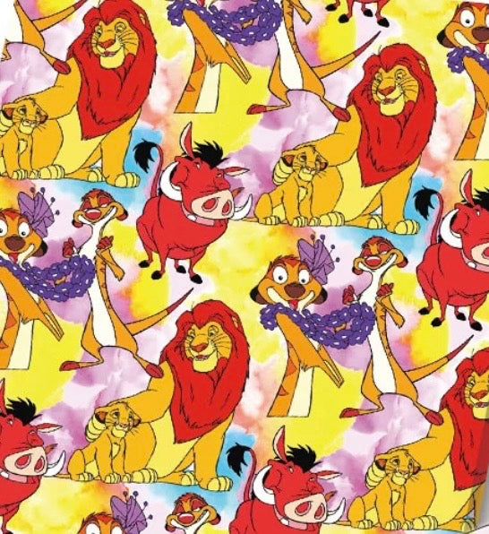 Disney Lion King Simba Polycotton Fabric - Half Yard (18” x 55”) 37544