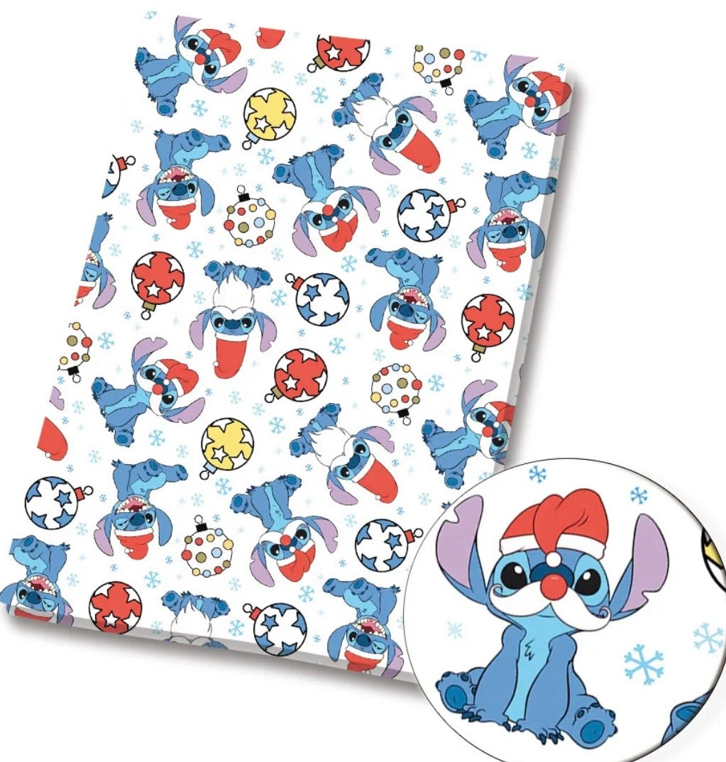 Disney Stitch Alien Christmas Polycotton fabric - Half Yard (18” x 55”) 43647