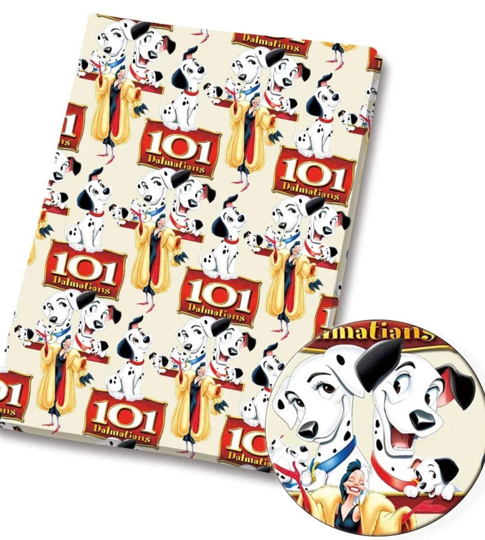 Disney Dalmatians Dogs Puppies Character Polycotton Fabric - Half Yard (18” x 55”) 37574