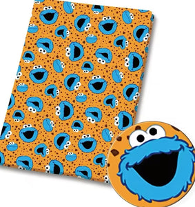 Cookie Monster polyCotton Fabric Half Yard (18” x 55”)
