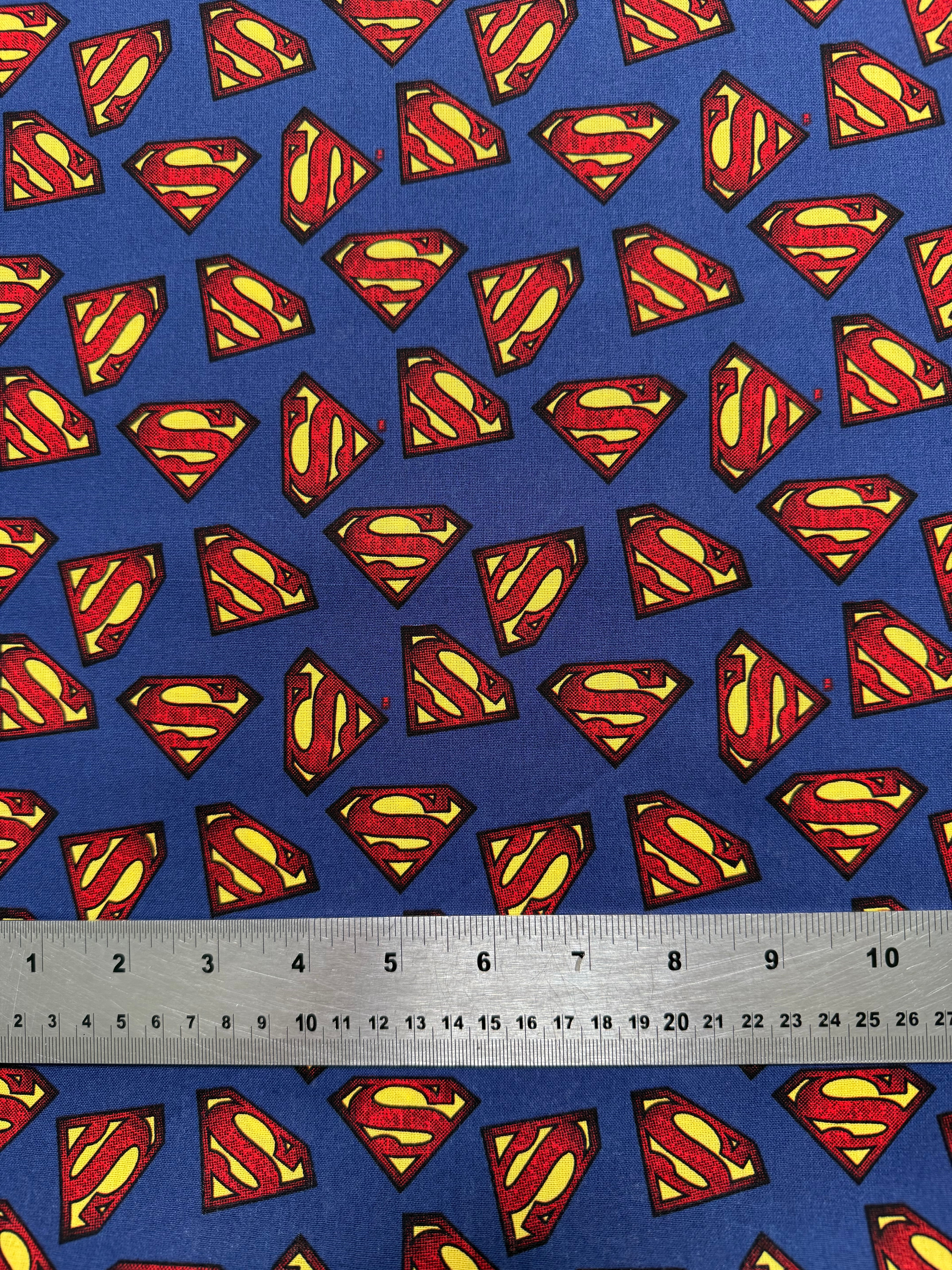 DC Comics Superman Cotton Fabric - Half Yard (18” x 55”)