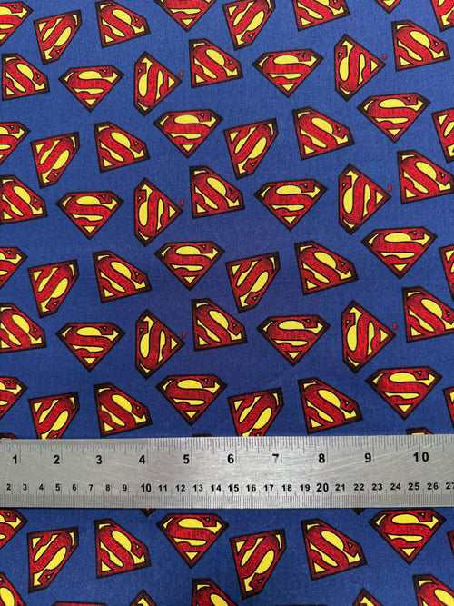 DC Comics Superman Cotton Fabric - Half Yard (18” x 55”)
