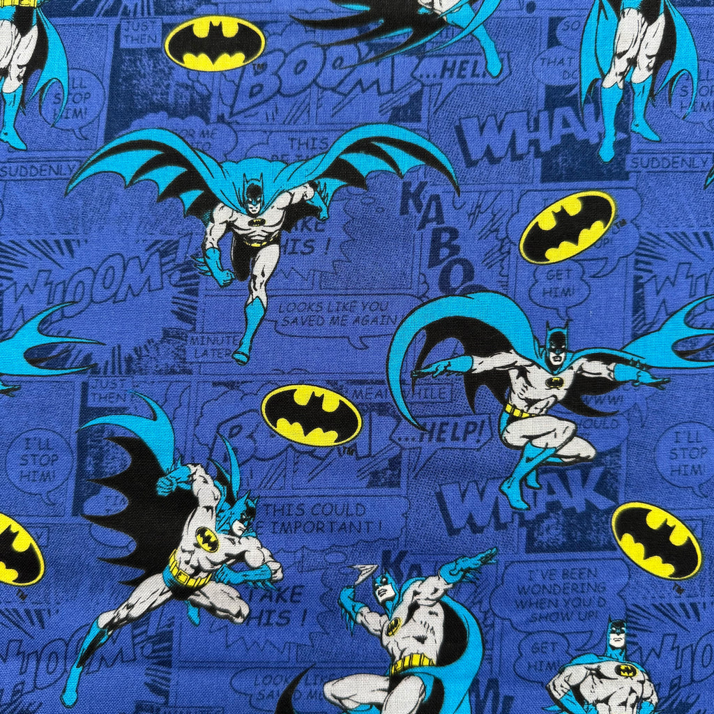 DC Comics Batman Superhero Cotton Fabric - Half Yard (18” x 55”)