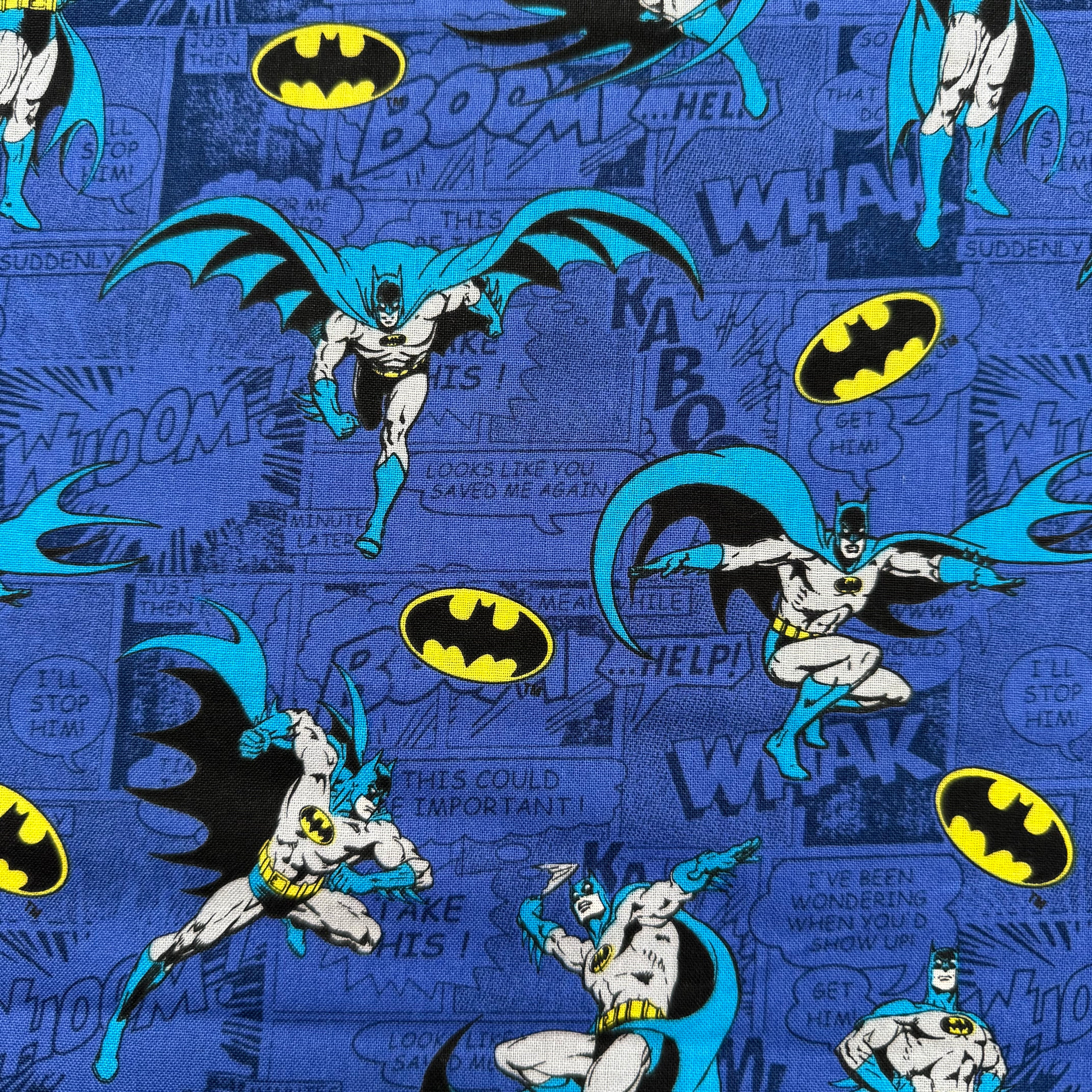 DC Comics Batman Superhero Cotton Fabric - Half Yard (18” x 55”)