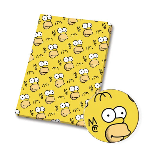 Yellow Cartoon Family Polycotton Fabric - Half Yard (18” x 55”) 36274