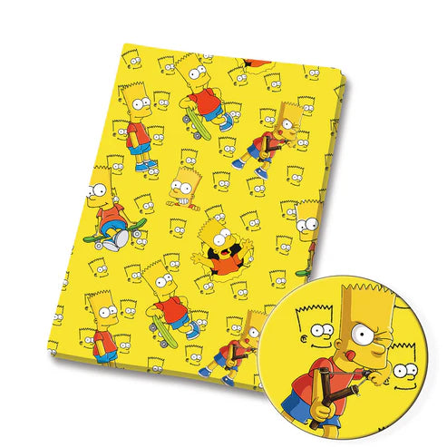 Yellow Cartoon Family Polycotton Fabric - Half Yard (18” x 55”) 90250