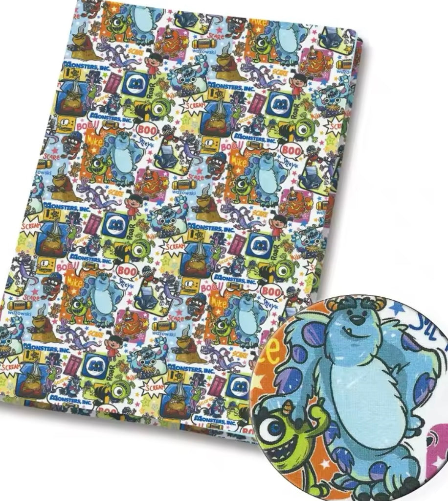 Monsters Inc PolyCotton Fabric Half Yard (18” x 55”)