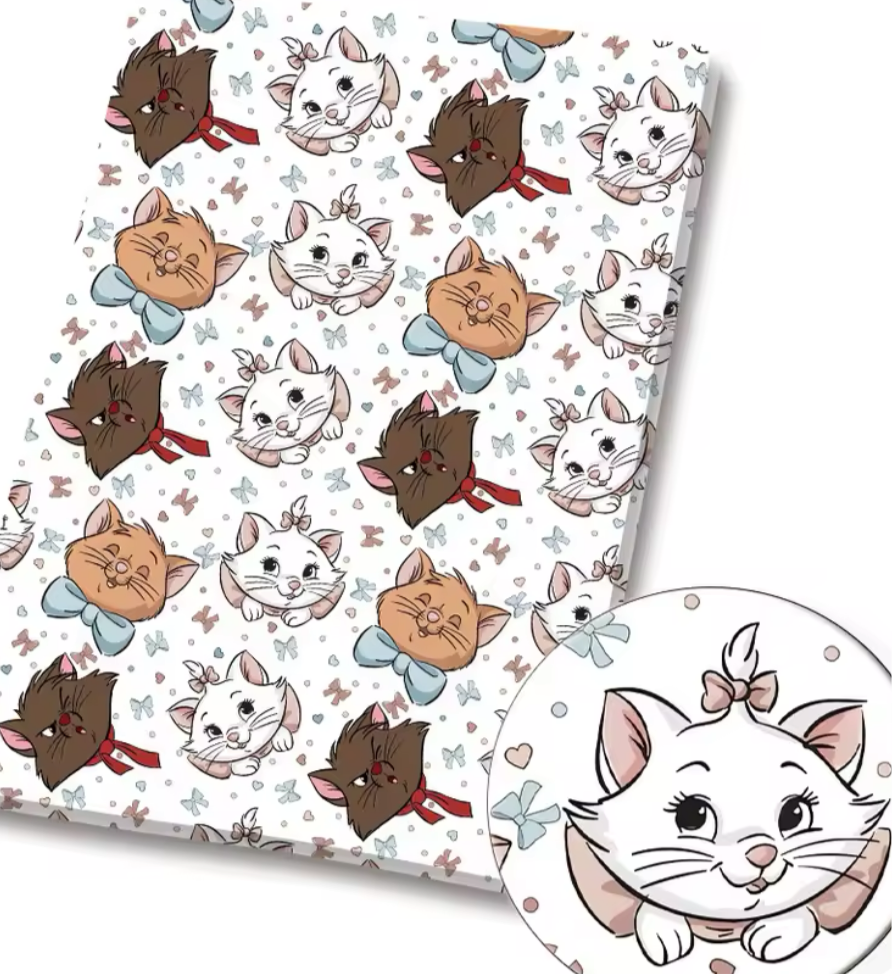 Aristocats PolyCotton Fabric Half Yard (18” x 55”)