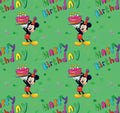 Classic Mouse Birthday Polycotton Fabric - Half Yard (18” x 55”) 35319