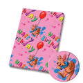 Honey bear Kangaroo Birthday Polycotton Fabric - Half Yard (18” x 55”) 35324