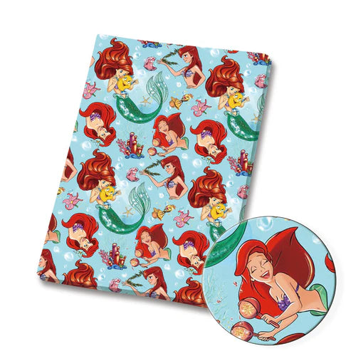Mermaid Princess Polycotton Fabric - Half Yard (18” x 55”) 35337
