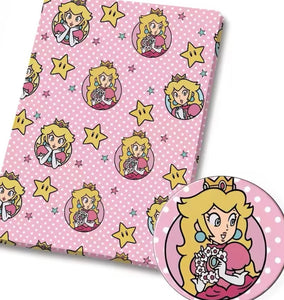 Princess Peach polyCotton Fabric Half Yard (18” x 55”)