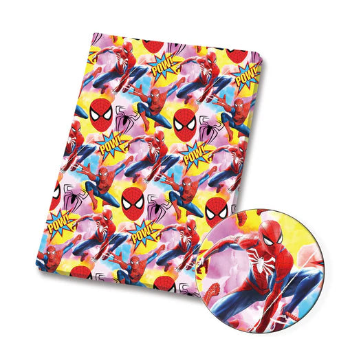 Webbed Superhero Polycotton Fabric - Half Yard (18” x 55”) 37454