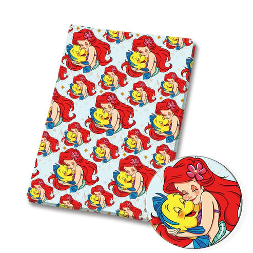Mermaid Princess Polycotton Fabric - Half Yard (18” x 55”) 37470