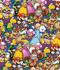 Super Mario Bowser Yoshi Luigi Princess Peach game Polycotton Fabric - Half Yard (18” x 55”) 3663