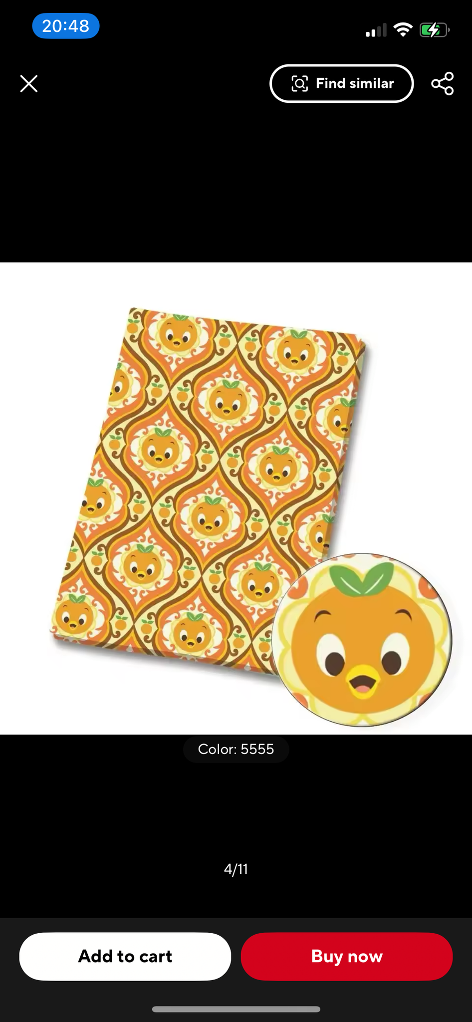 Orange Bird Polycotton Fabric Half Yard (18” x 50”)