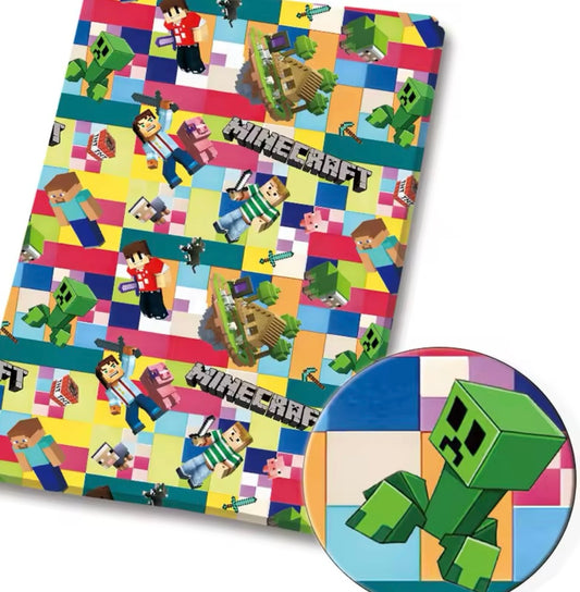 Minecraft polyCotton Fabric Half Yard (18” x 55”)