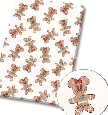 Minnie Mouse Gingerbread polyCotton Fabric Half Yard (18” x 55”)