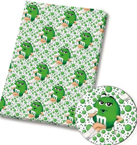 M & M’s Green polyCotton Fabric Half Yard (18” x 55”)