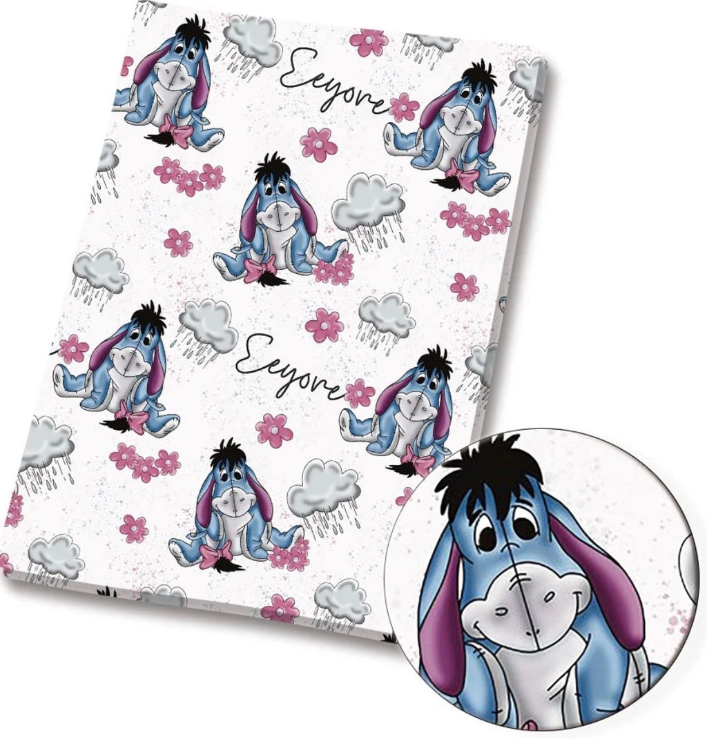 Disney Eeyore Donkey Winnie the Pooh character Polycotton Fabric - Half Yard (18” x 55”) 28101