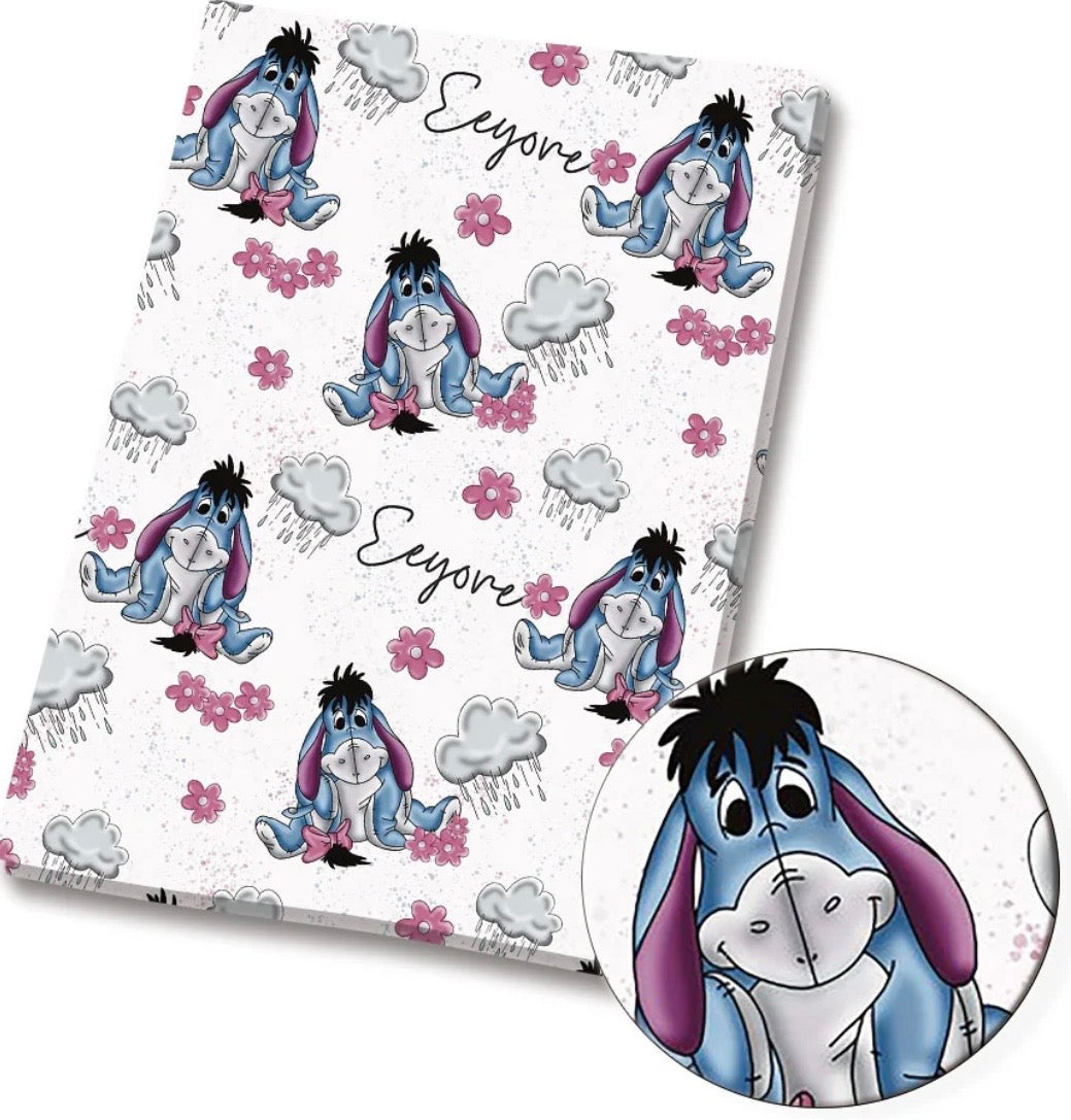 Disney Eeyore Donkey Winnie the Pooh character Polycotton Fabric - Half Yard (18” x 55”) 28101