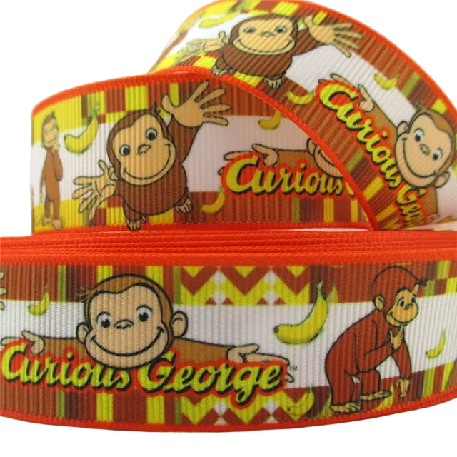 Cheeky Cartoon Monkey Grosgrain Ribbon 10543605