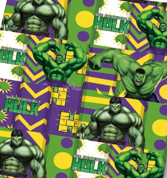 Marvel Avengers Superhero Hulk Polycotton Fabric - Half Yard (18” x 55”) 82699