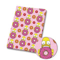Yellow Cartoon Family Donuts Polycotton Fabric - Half Yard (18” x 55”) 36277