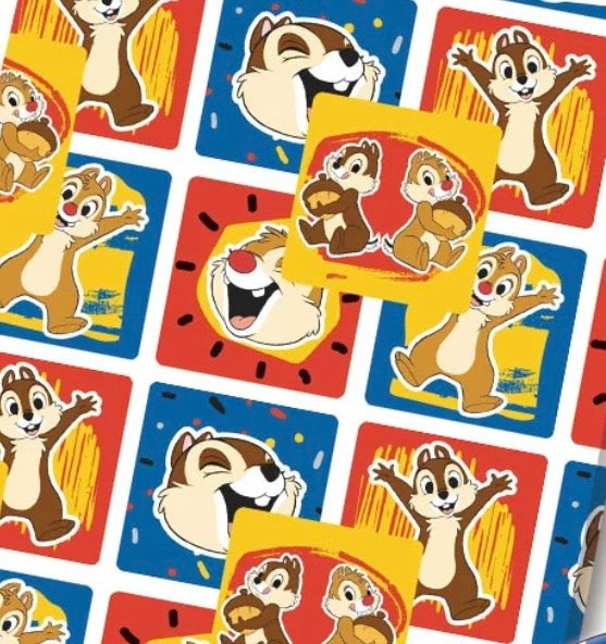 Disney Chip n Dale Chipmunks character Polycotton Fabric - Half Yard (18” x 55”) 50121