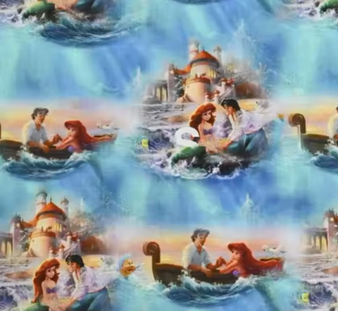 Little Mermaid polyCotton Fabric Half Yard (18” x 55”)