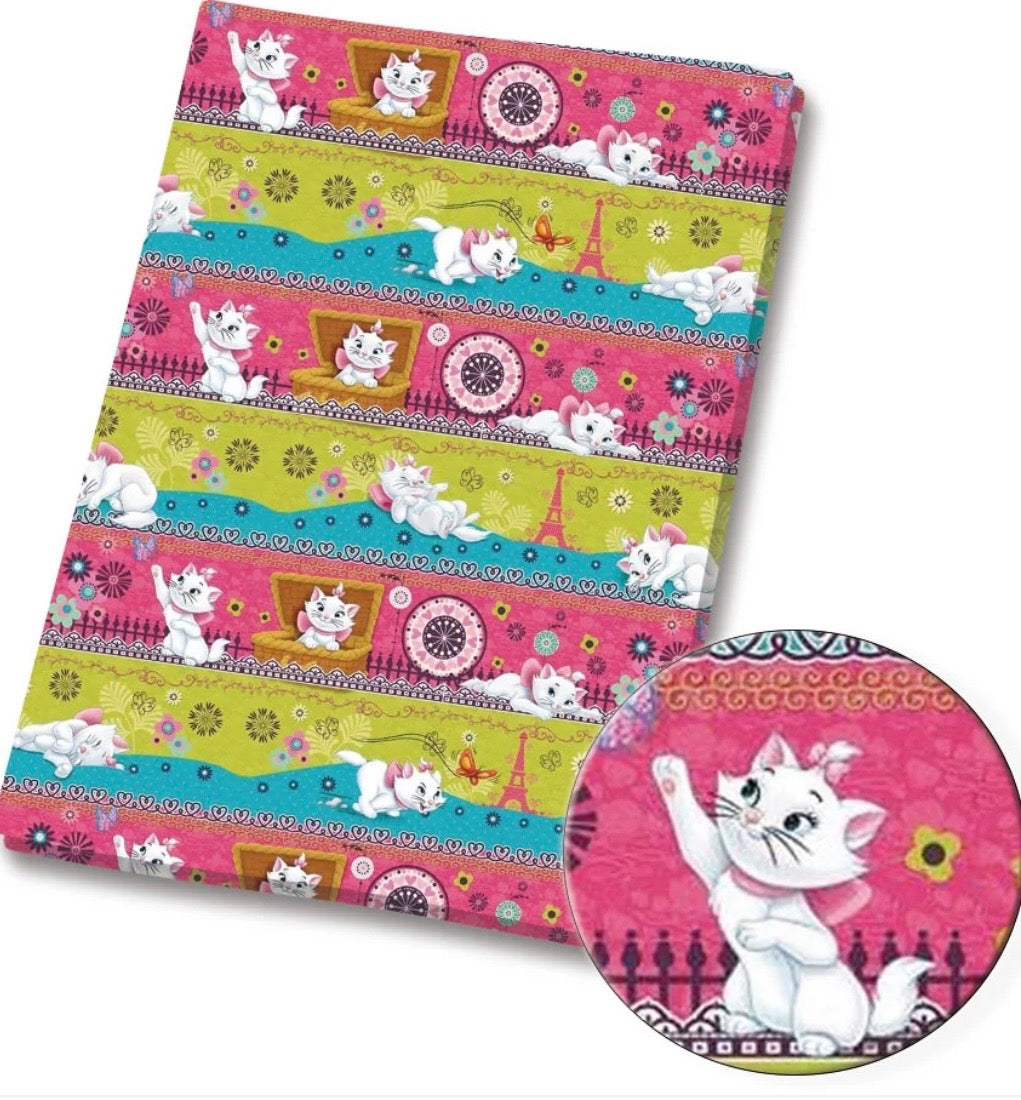 Disney Aristocats Marie Lady Cat Character Polycotton Fabric - Half Yard (18” x 55”) 82899