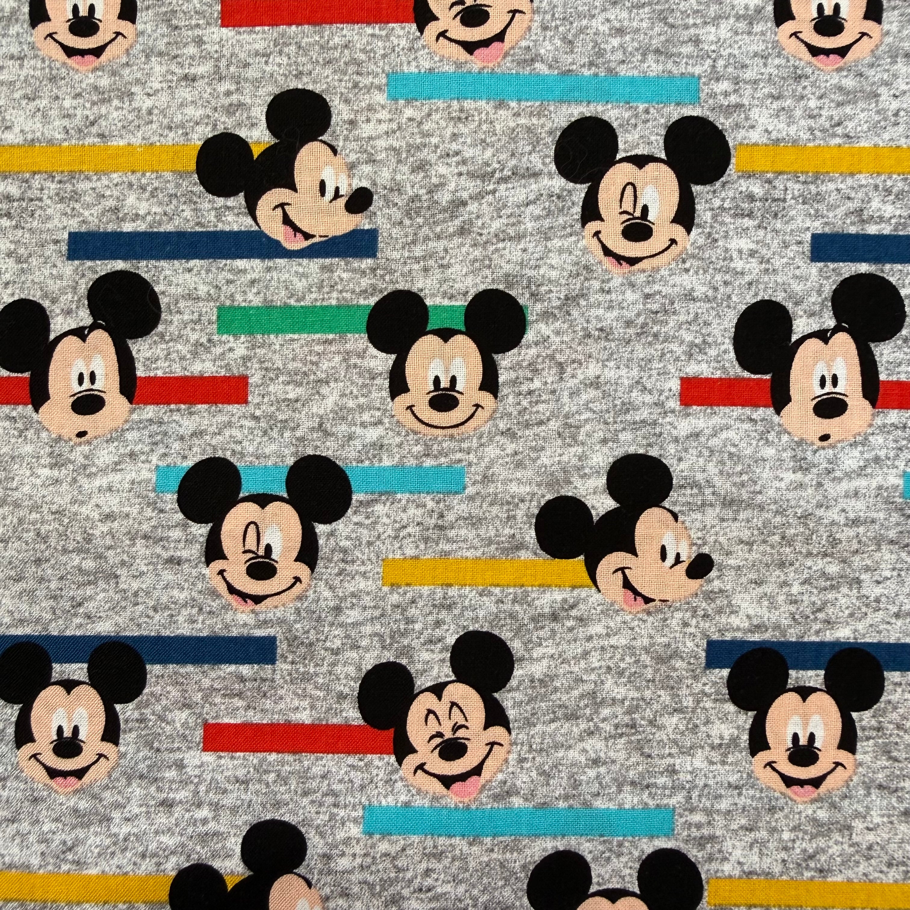 Mickey Mouse Cotton Fabric - Half Yard (18” x 44”)