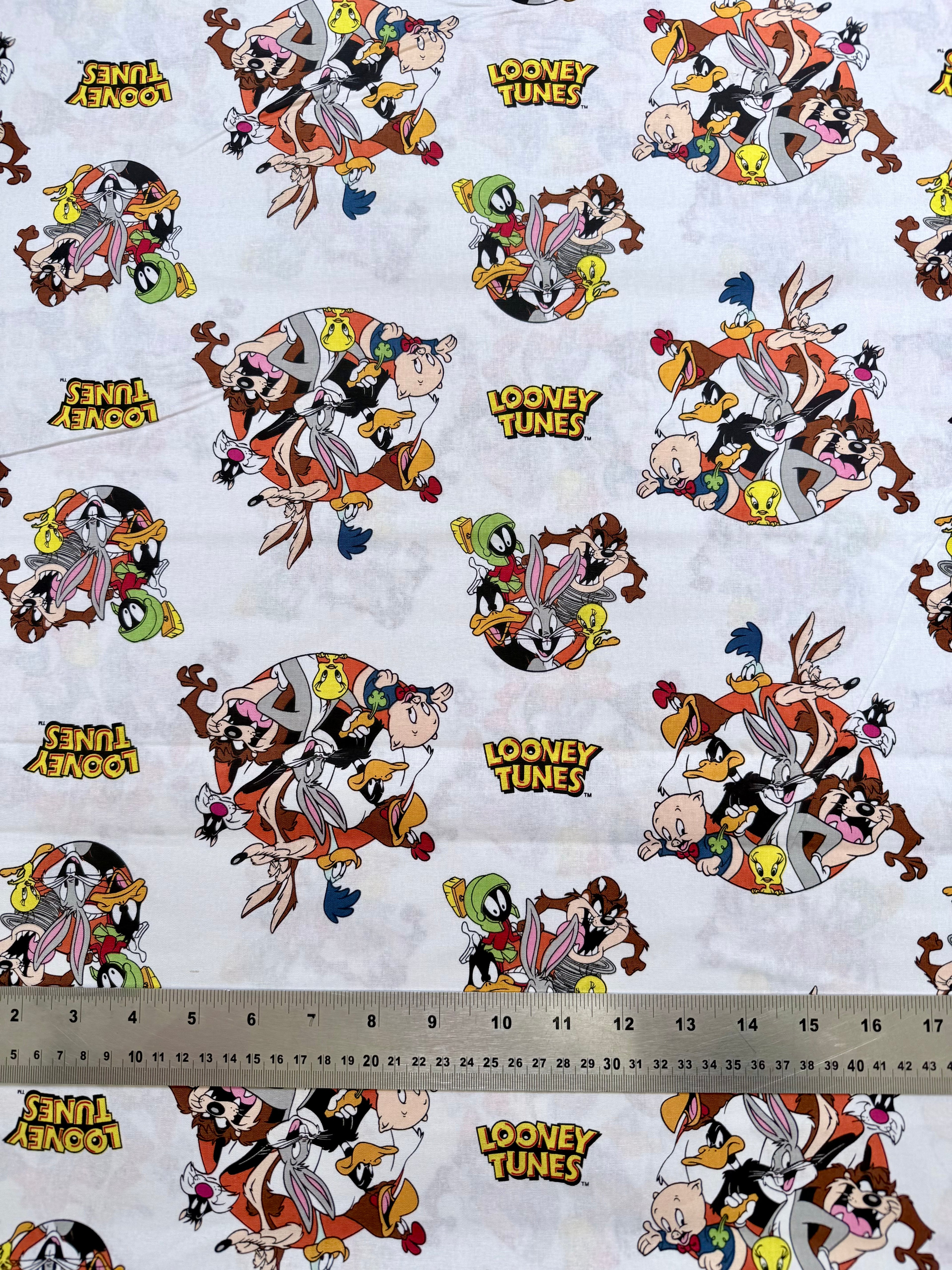 Looney Tunes Cotton Fabric - Half Yard (18” x 55”)
