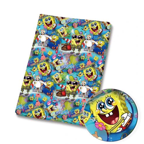 Underwater Sponge Adventures Christmas Polycotton Fabric - Half Yard (18” x 55”) 39223