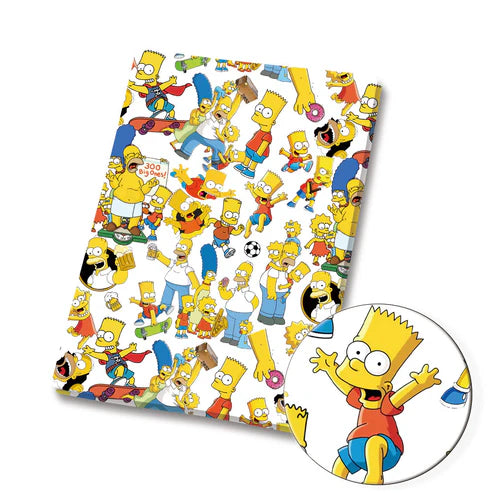 Yellow Cartoon Family Polycotton Fabric - Half Yard (18” x 55”) 90254