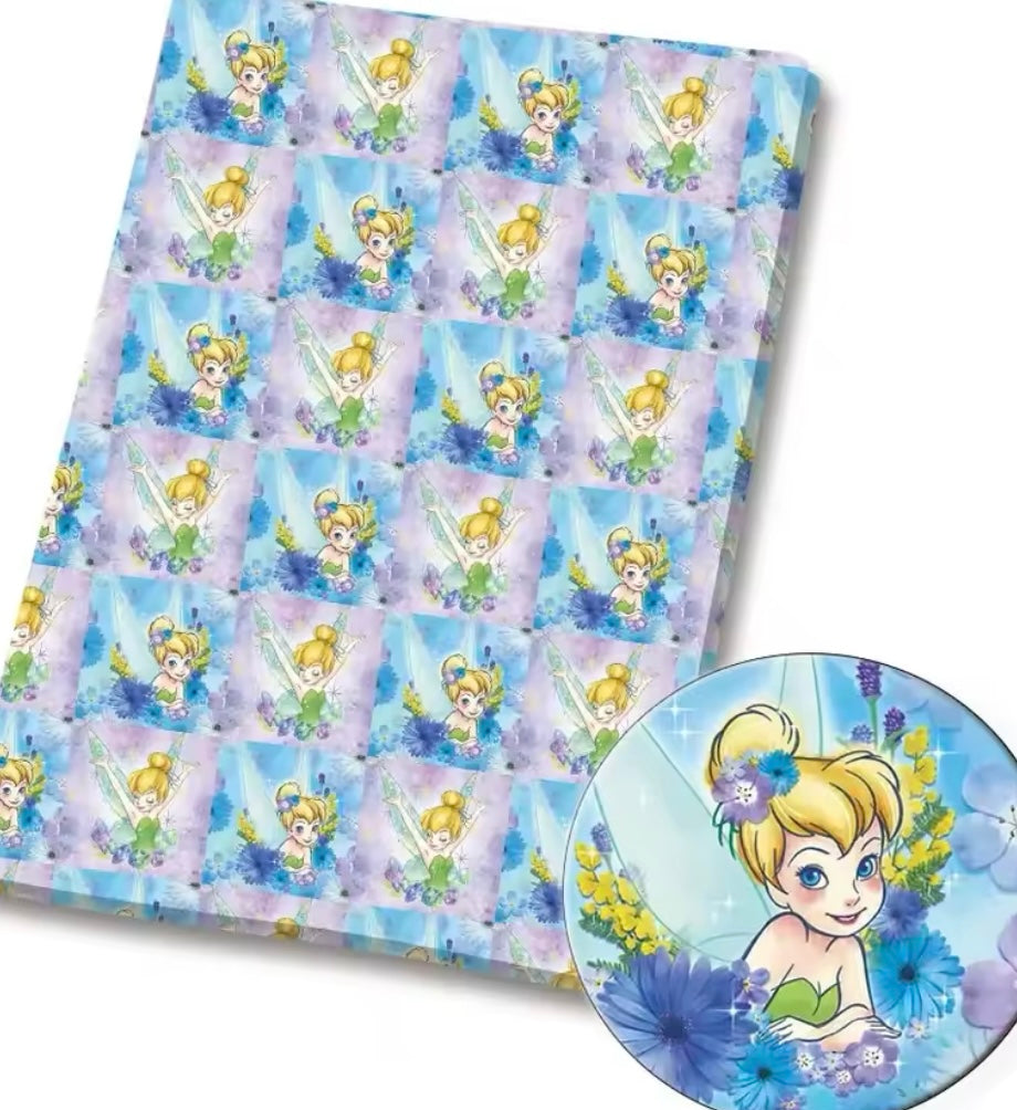 Tinkerbell Polycotton Fabric Half Yard (18” x 50”)