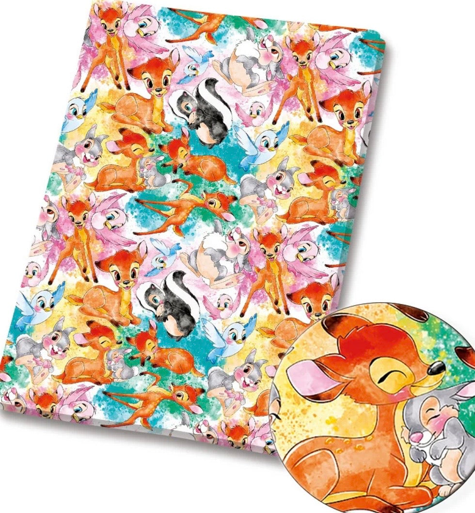 Disney Bambi Thumper Deer character Polycotton Fabric - Half Yard (18” x 55”) 36699
