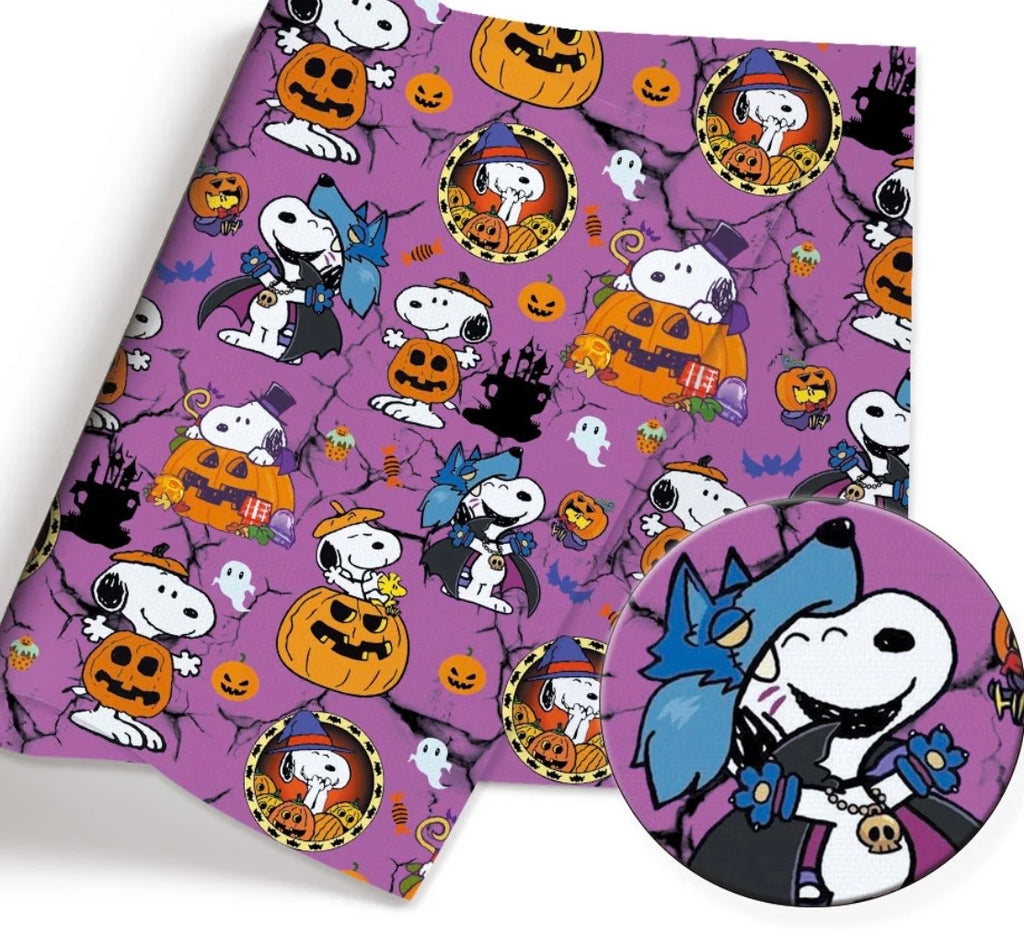 Snoopy Peanuts Halloween Polycotton Fabric - Half Yard (18” x 55”) 48015