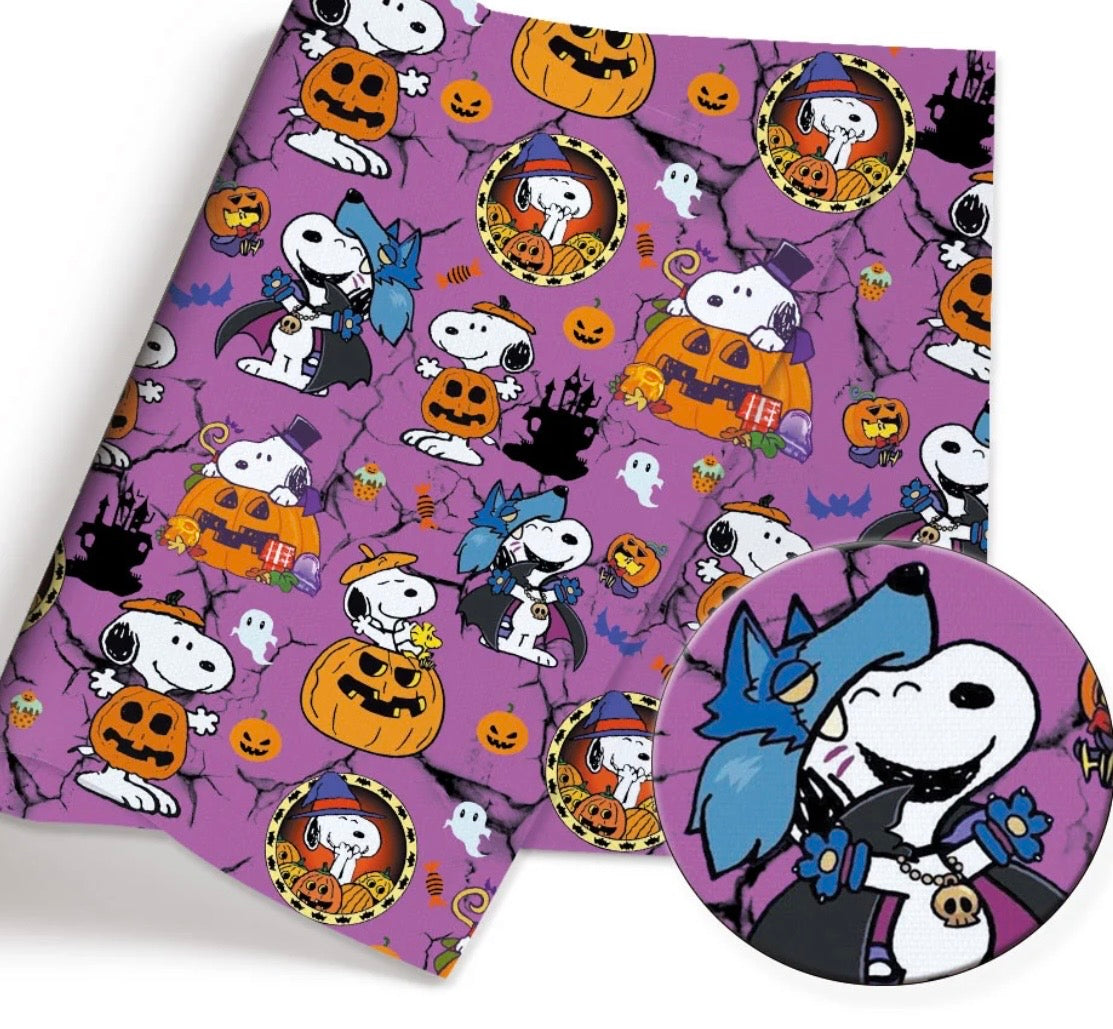 Snoopy Peanuts Halloween Polycotton Fabric - Half Yard (18” x 55”) 48015