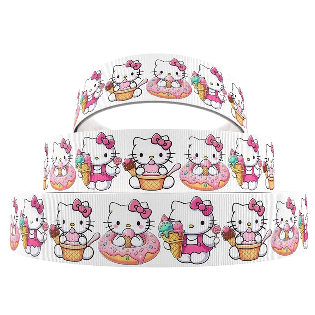 Cute Cartoon Cat Grosgrain Ribbon 1297017