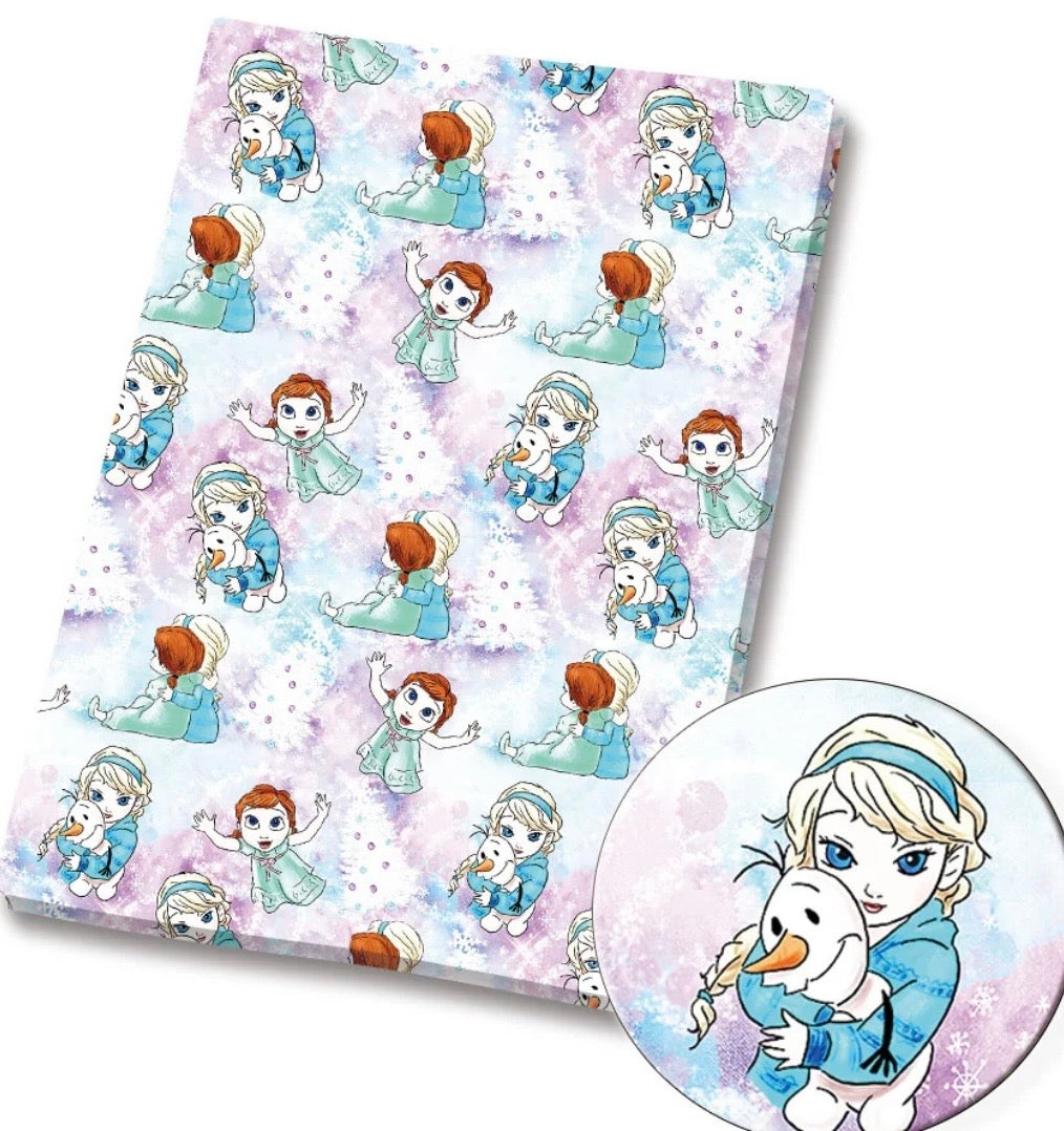 Disney Frozen Princess Anna Elsa Olaf Polycotton Fabric - Half Yard (18” x 55”) 80176