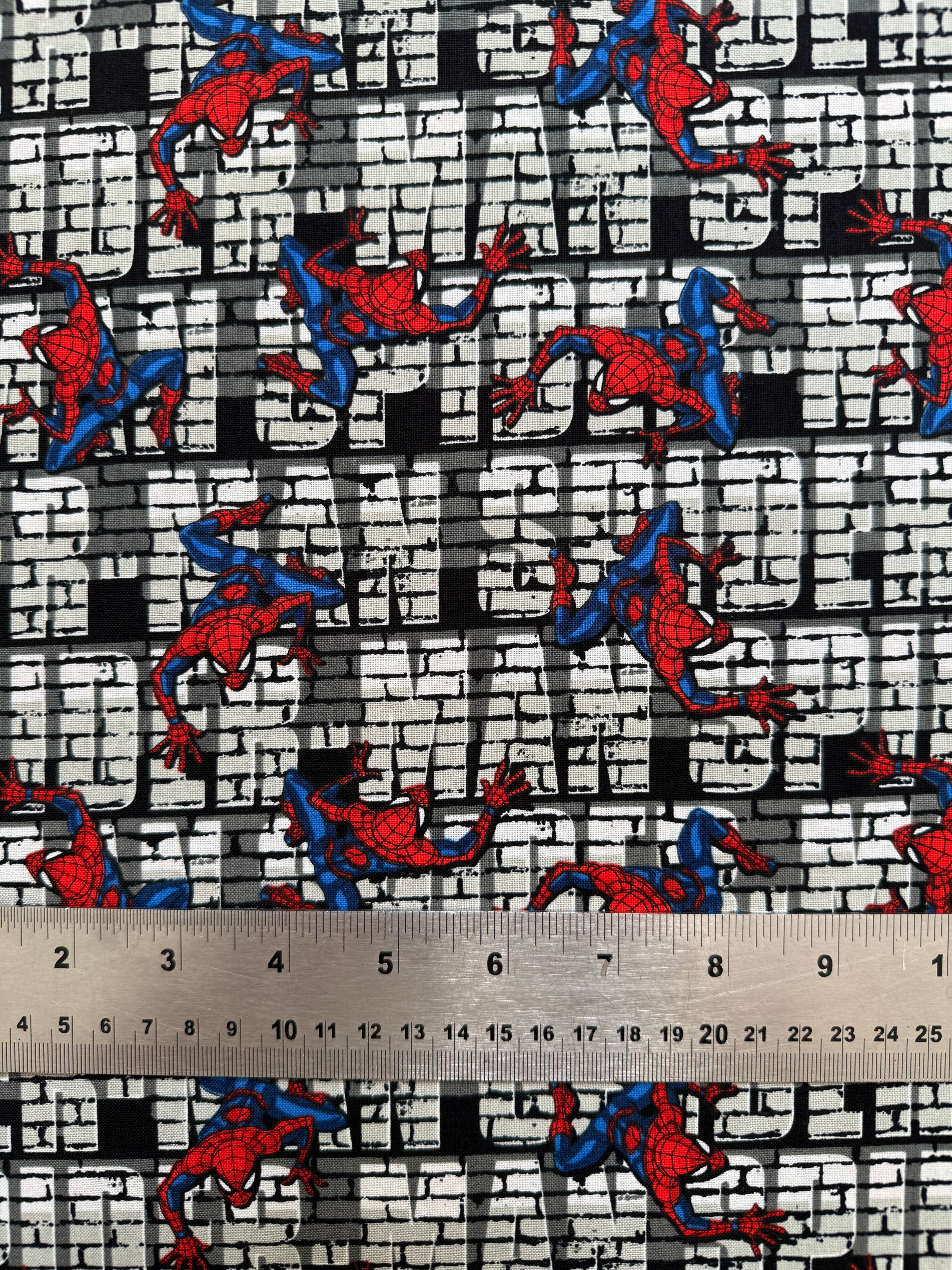 Marvel Avengers Spiderman Cotton Fabric - Half Yard (18” x 55”)
