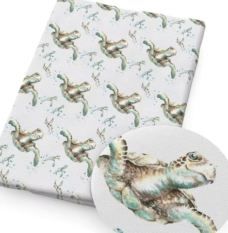 Sea Turtles polyCotton Fabric Half Yard (18” x 55”)