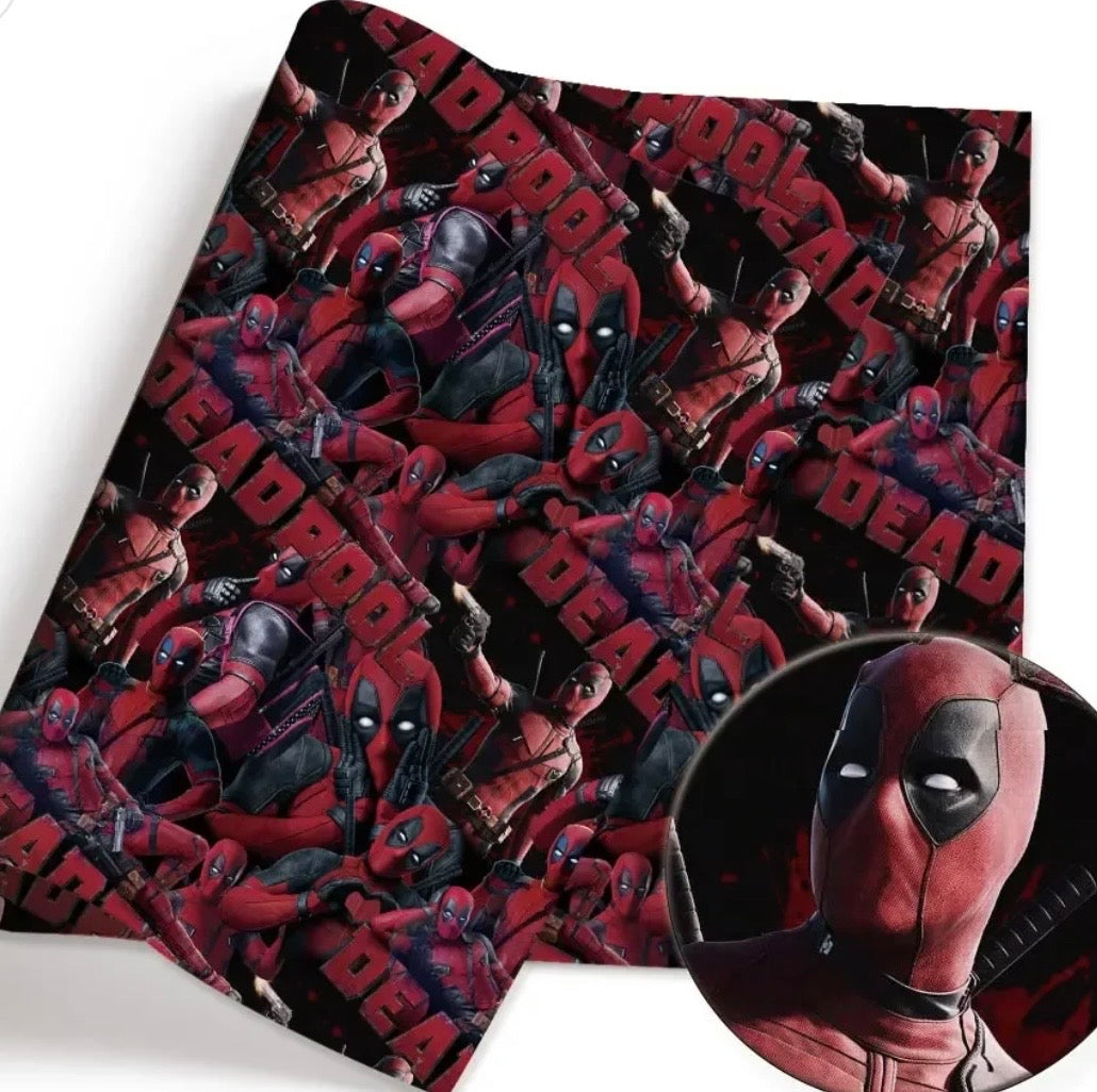 Marvel Avengers Superhero Deadpool Polycotton Fabric - Half Yard (18” x 55”) 30984