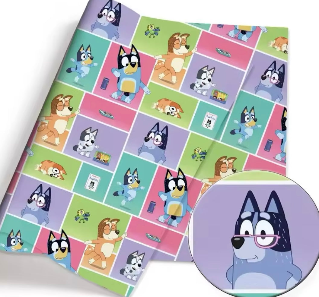 Bluey polyCotton Fabric Half Yard (18” x 55”)