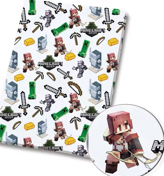 Minecraft polyCotton Fabric Half Yard (18” x 55”)