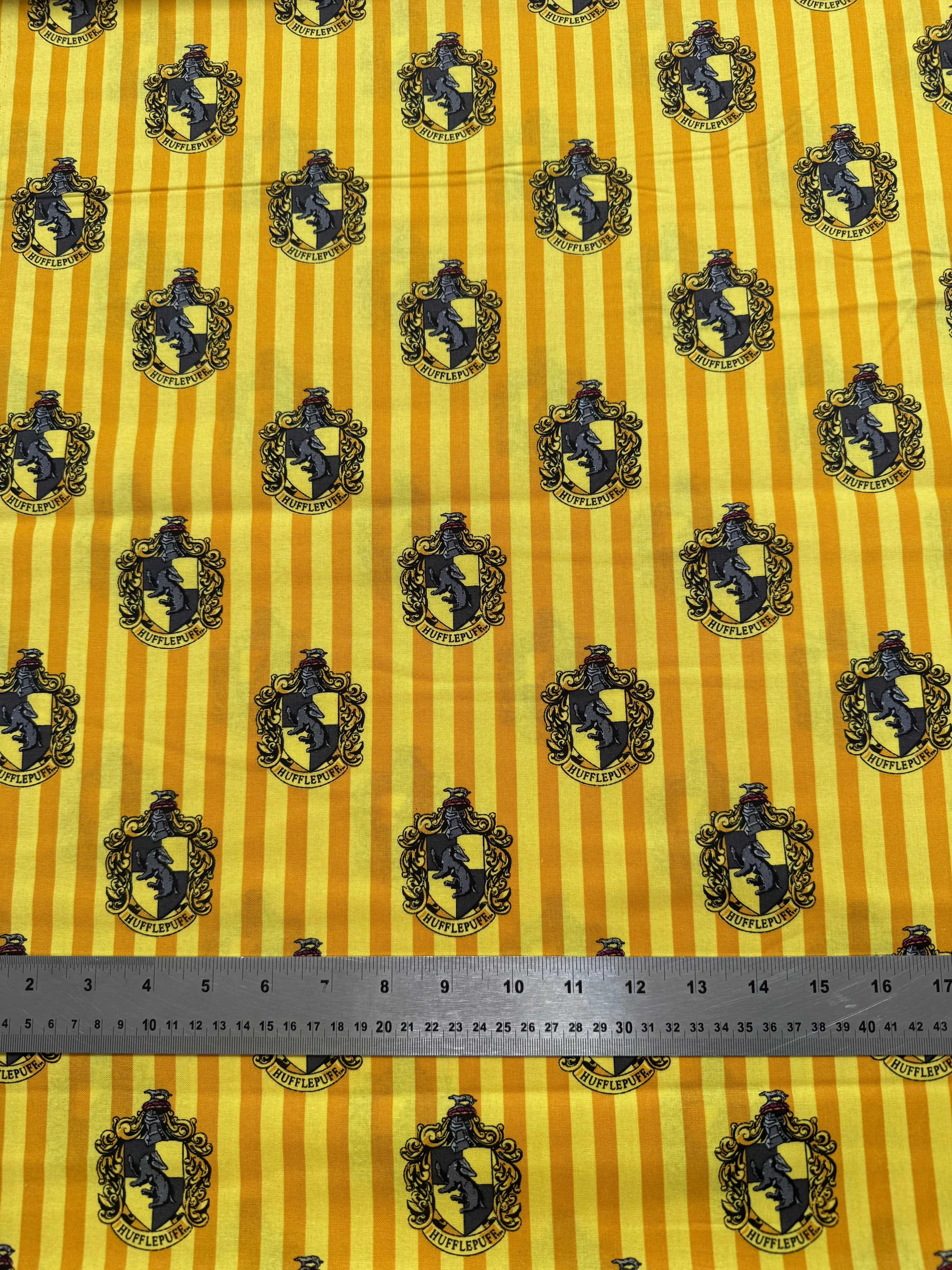 Harry Potter Hufflepuff Cotton Fabric - Half Yard (18” x 55”)